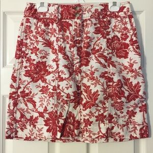 Loft floral denim skirt